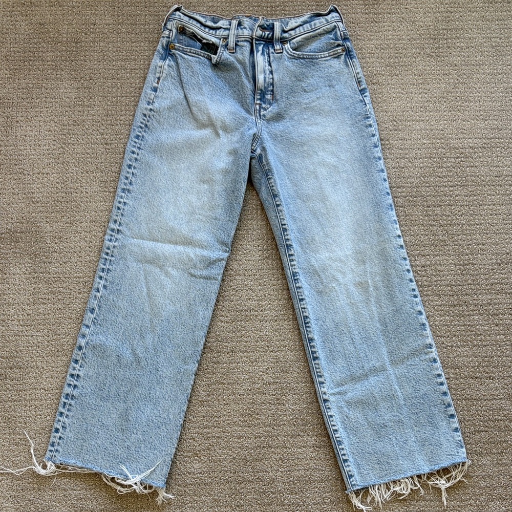 J. Crew High Rise Slim Wide Leg Light Blue Women's Jeans. Size 25. Inseam 27.